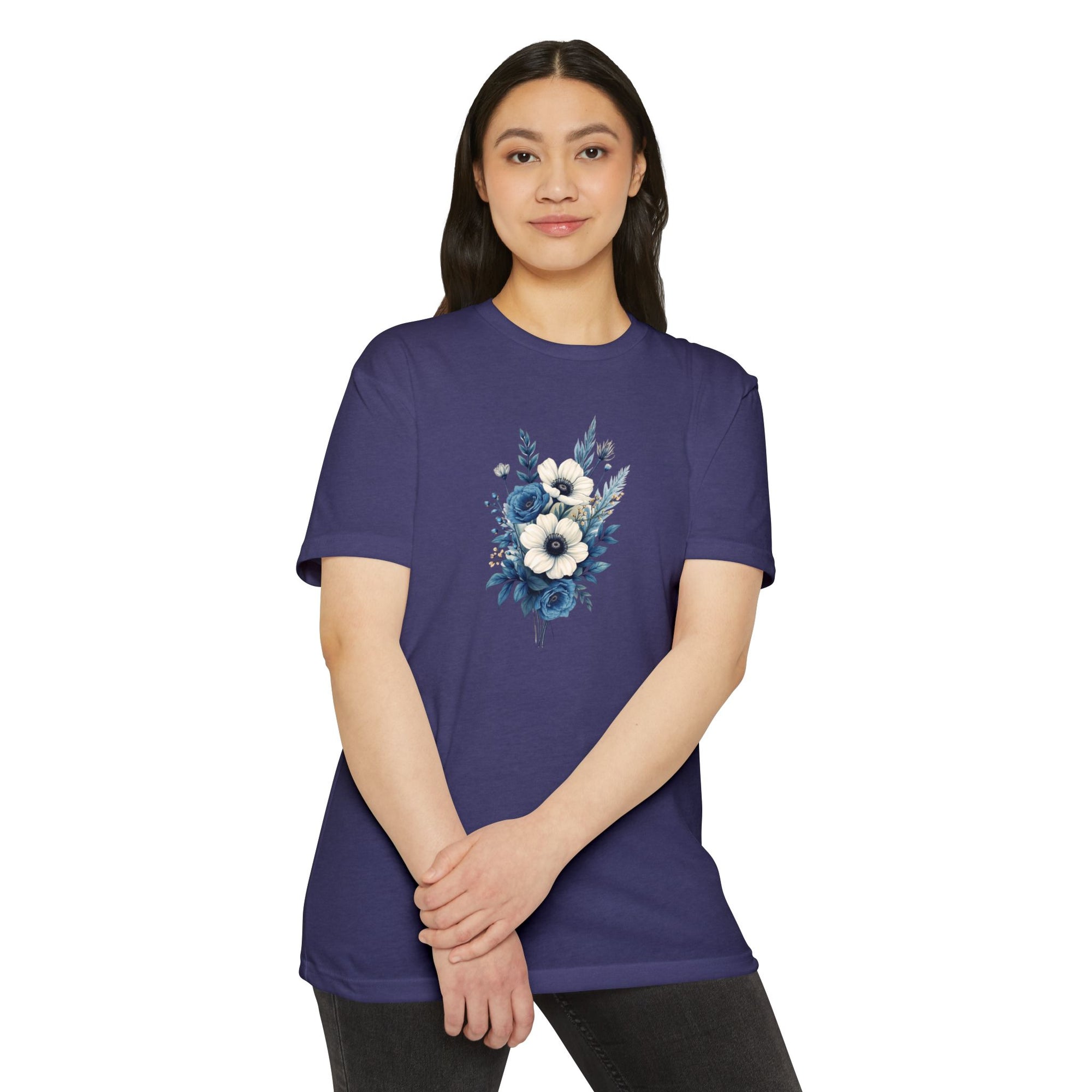 Blue Cosmic Flowers T-shirt