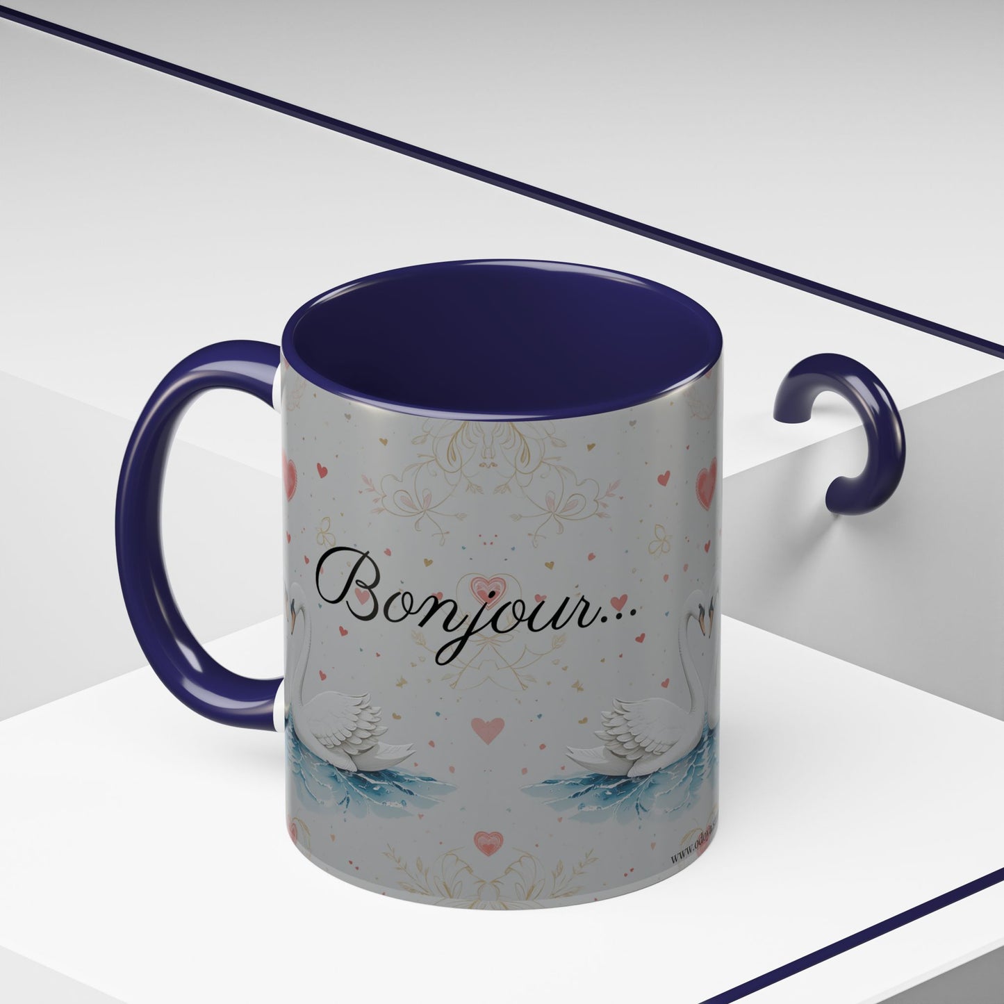 Valentine's Coffee Mug - White Swans