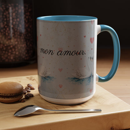 Valentine's Coffee Mug - White Swans