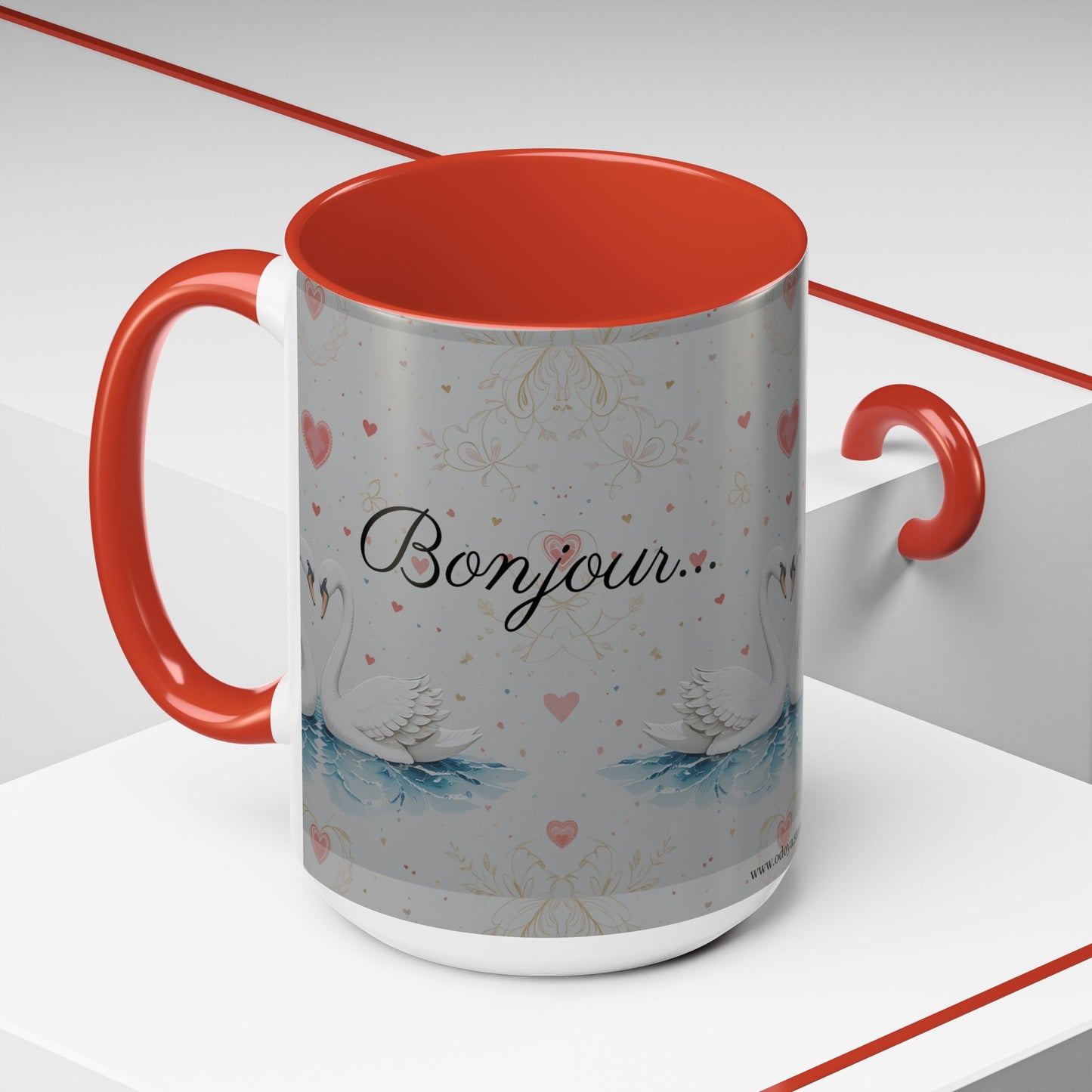 Valentine's Coffee Mug - White Swans