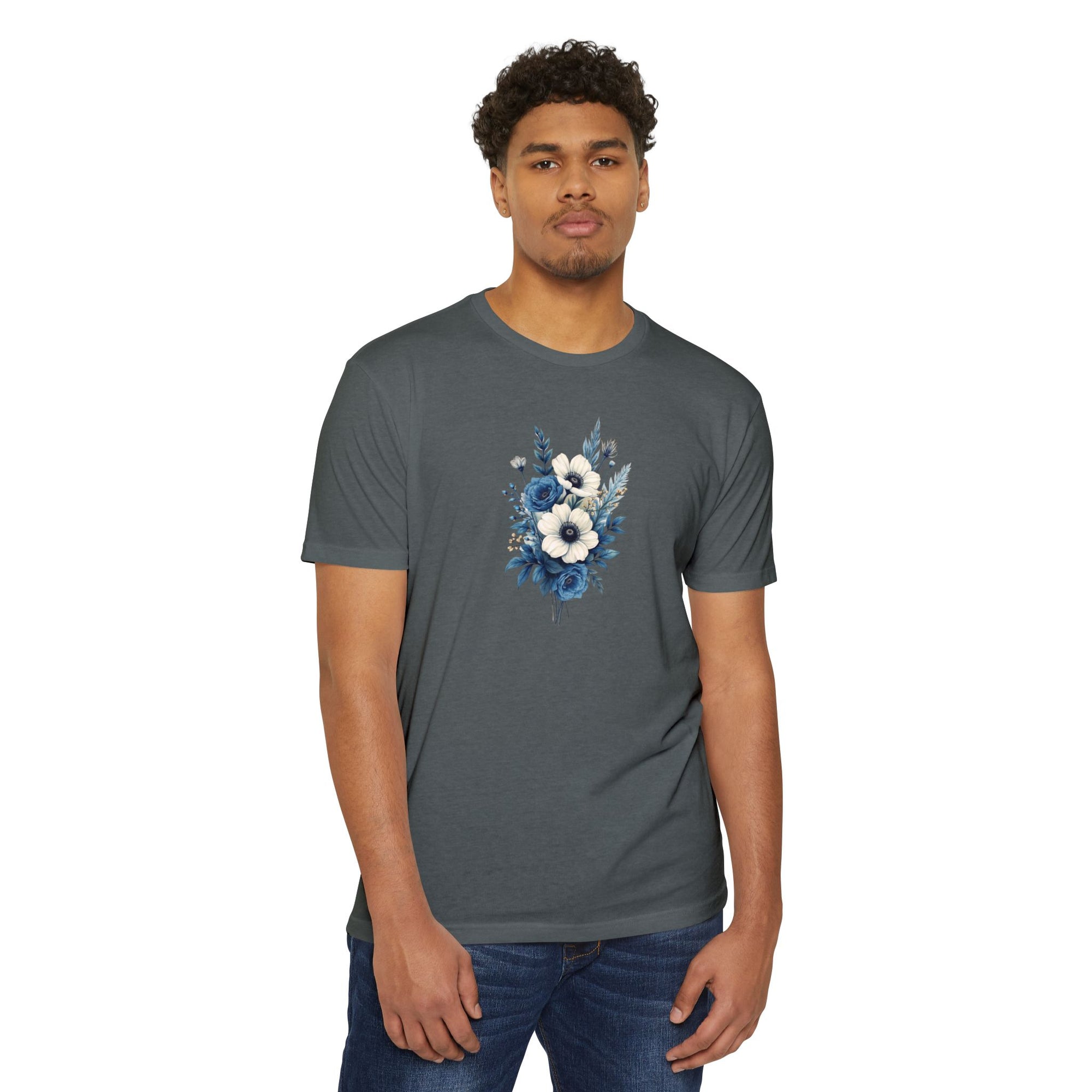 Blue Cosmic Flowers T-shirt
