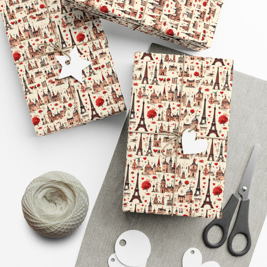 Paris Style Valentines Wrap Paper - Vintage