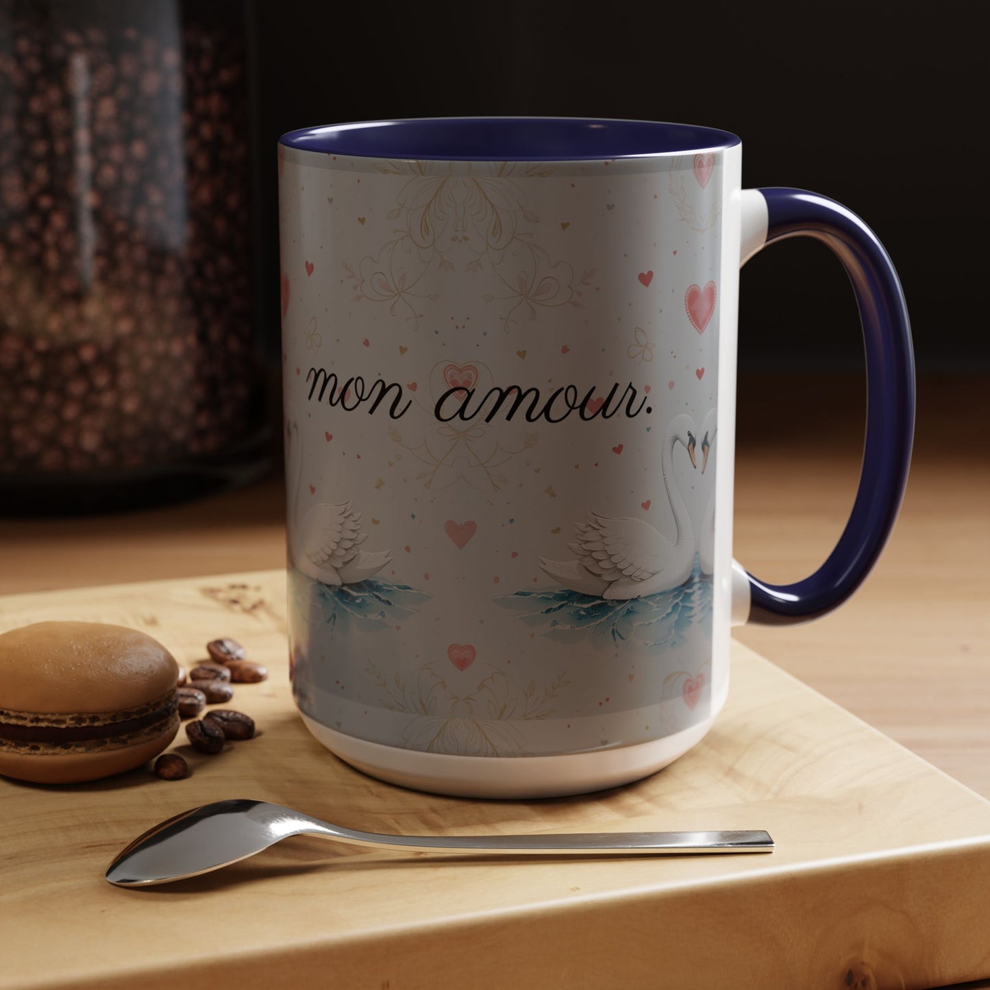 Valentine's Coffee Mug - White Swans