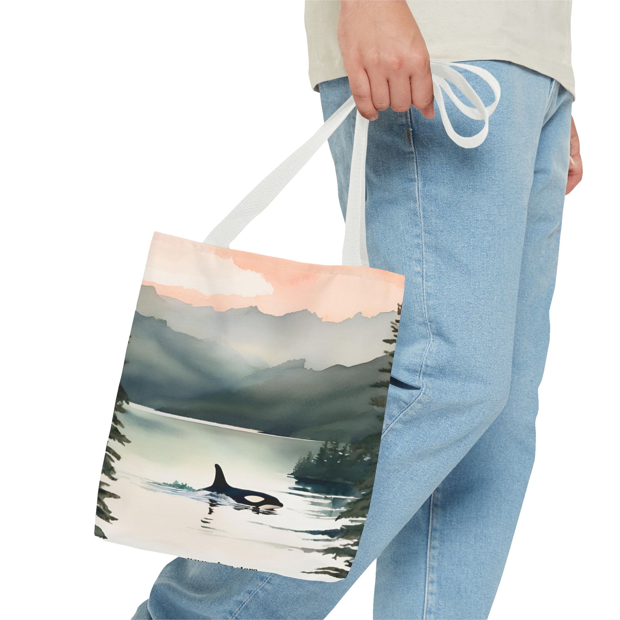 Orca and Sunset Beach Tote Bag