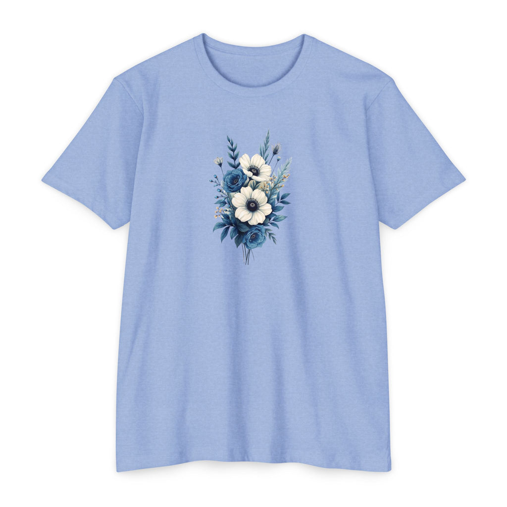 Blue Cosmic Flowers T-shirt