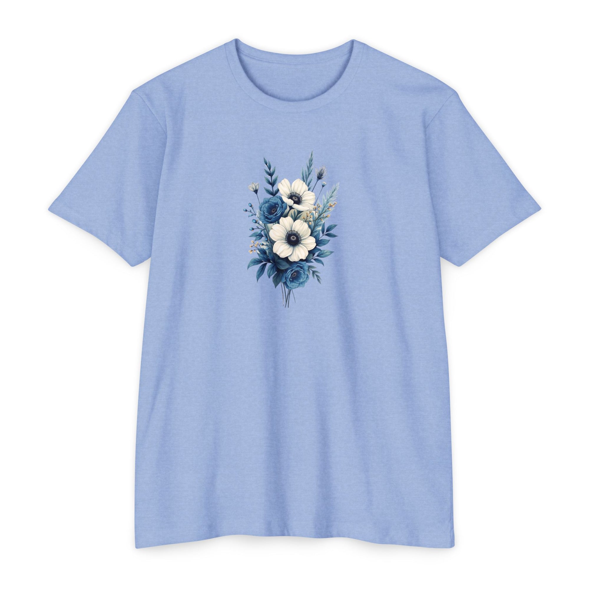 Blue Cosmic Flowers T-shirt