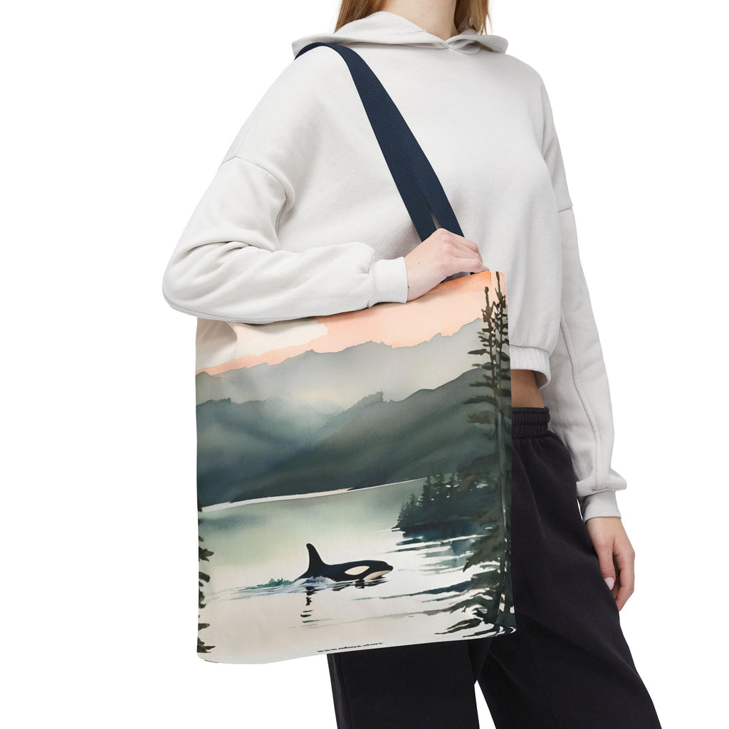 Orca and Sunset Beach Tote Bag