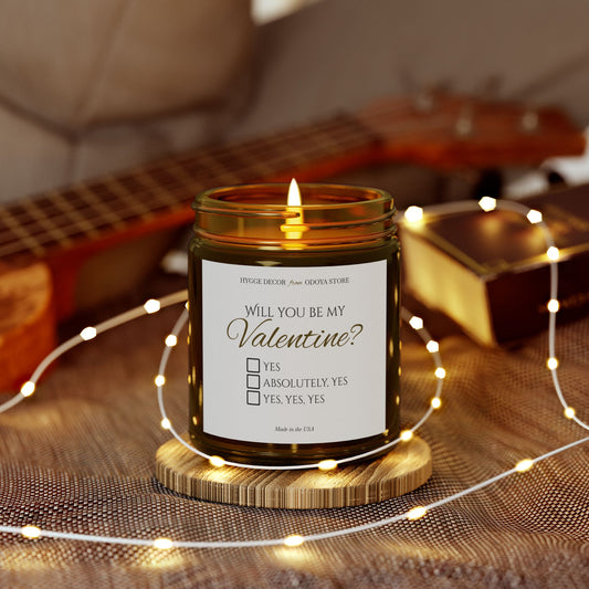 Romantic Scented Candle – ‘Will you be my Valentine?‘ – Romantic Coconut Apricot Wax