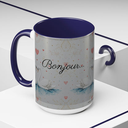 Valentine's Coffee Mug - White Swans