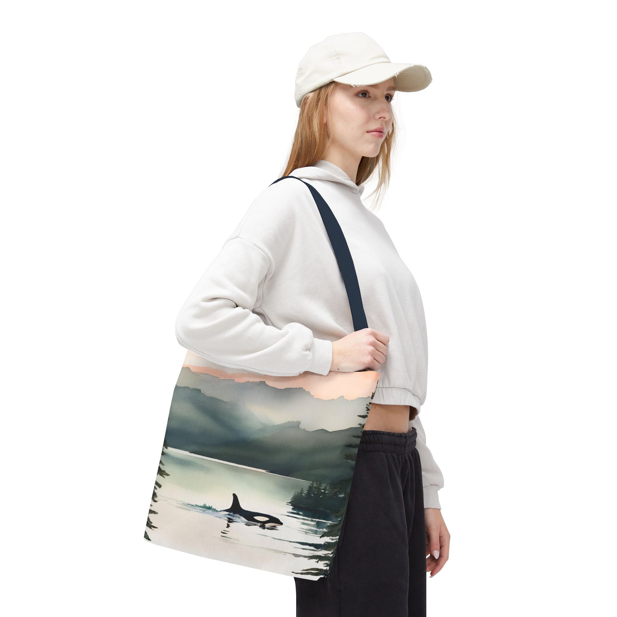 Orca and Sunset Beach Tote Bag
