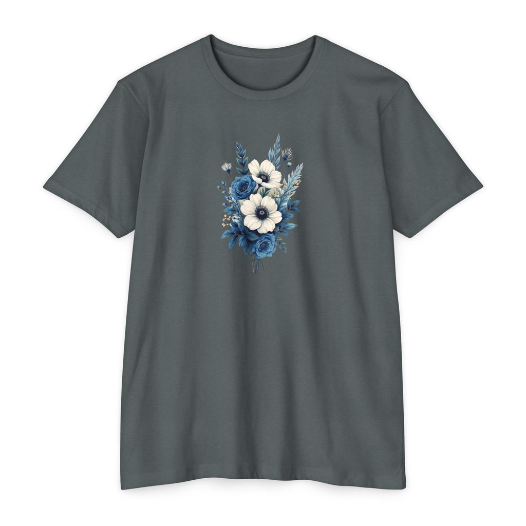 Blue Cosmic Flowers T-shirt