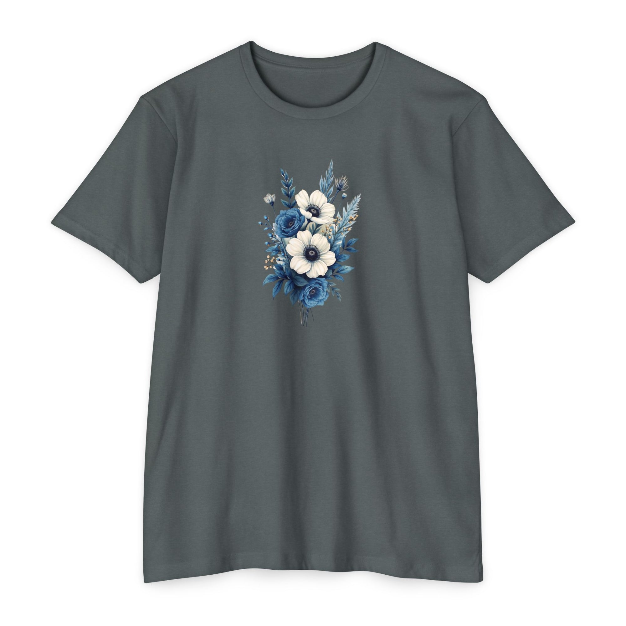 Blue Cosmic Flowers T-shirt