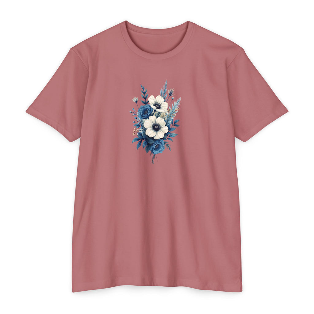 Blue Cosmic Flowers T-shirt