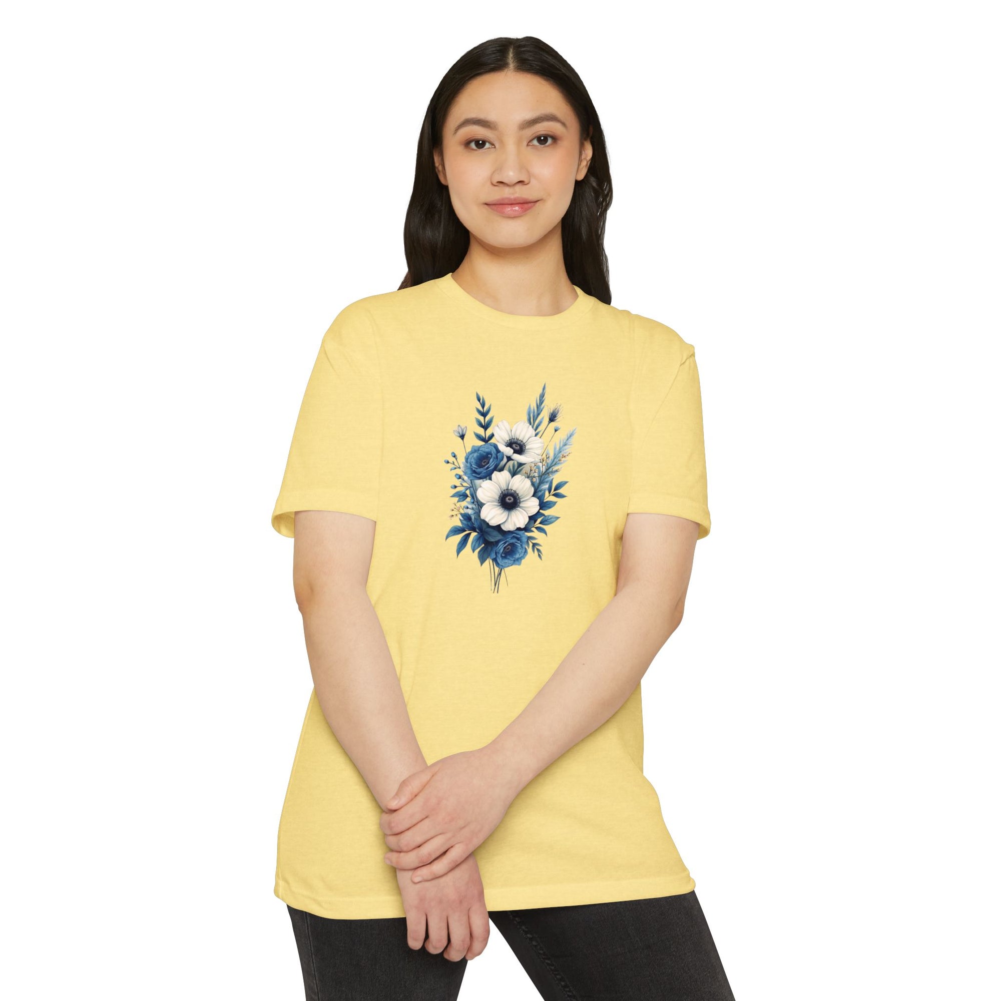Blue Cosmic Flowers T-shirt