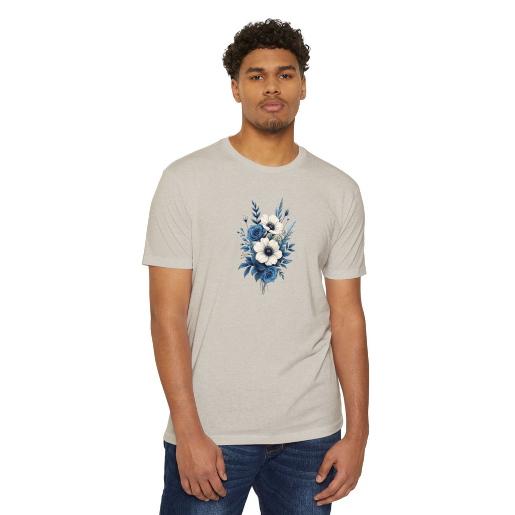 Blue Cosmic Flowers T-shirt