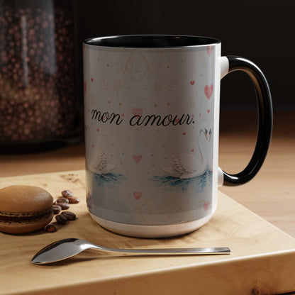 Valentine's Coffee Mug - White Swans