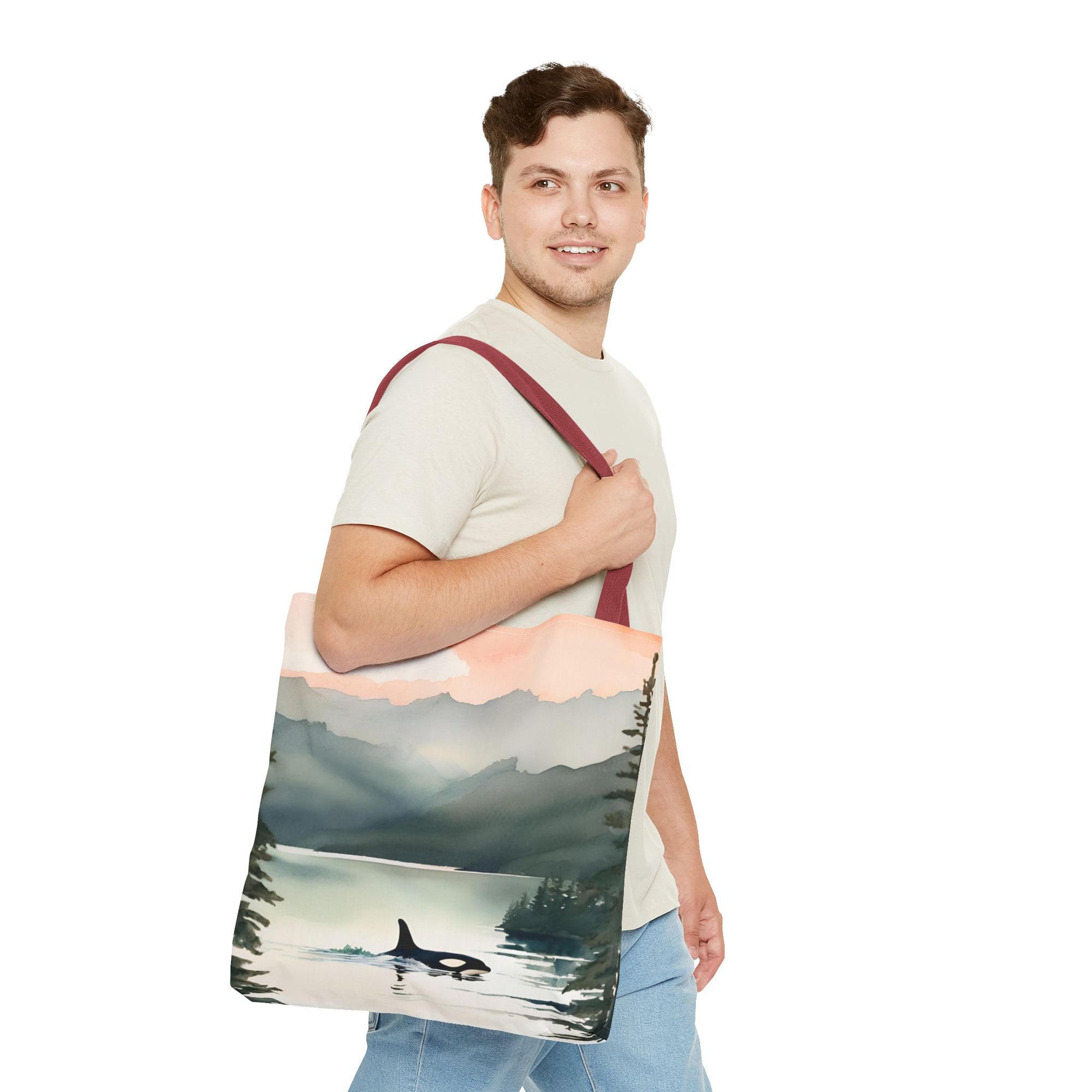 Orca and Sunset Beach Tote Bag