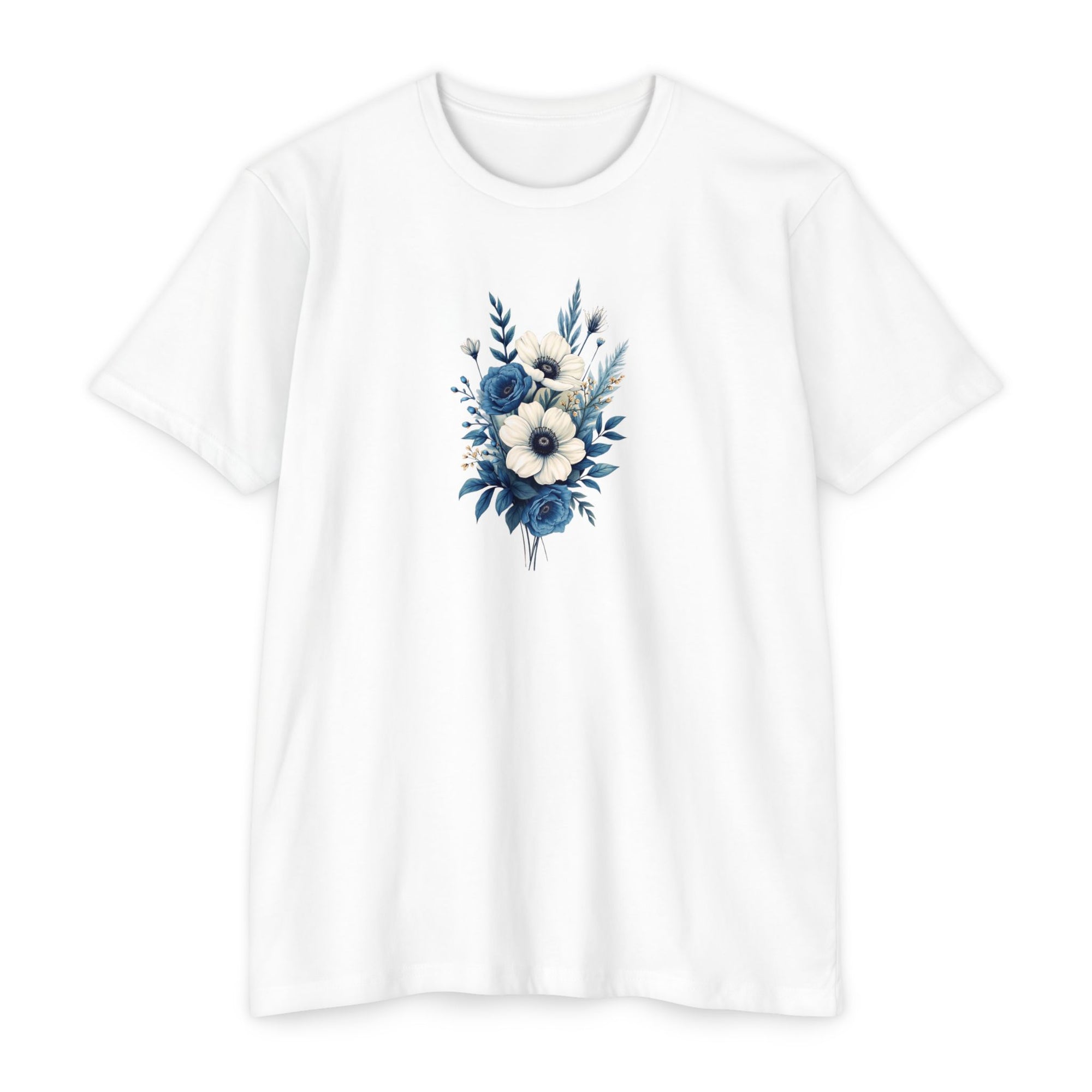 Blue Cosmic Flowers T-shirt