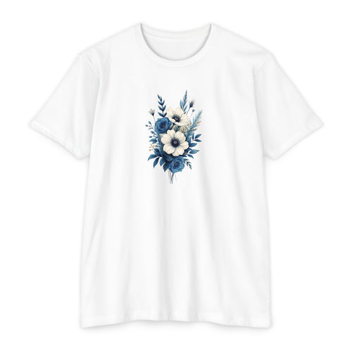 Blue Cosmic Flowers T-shirt