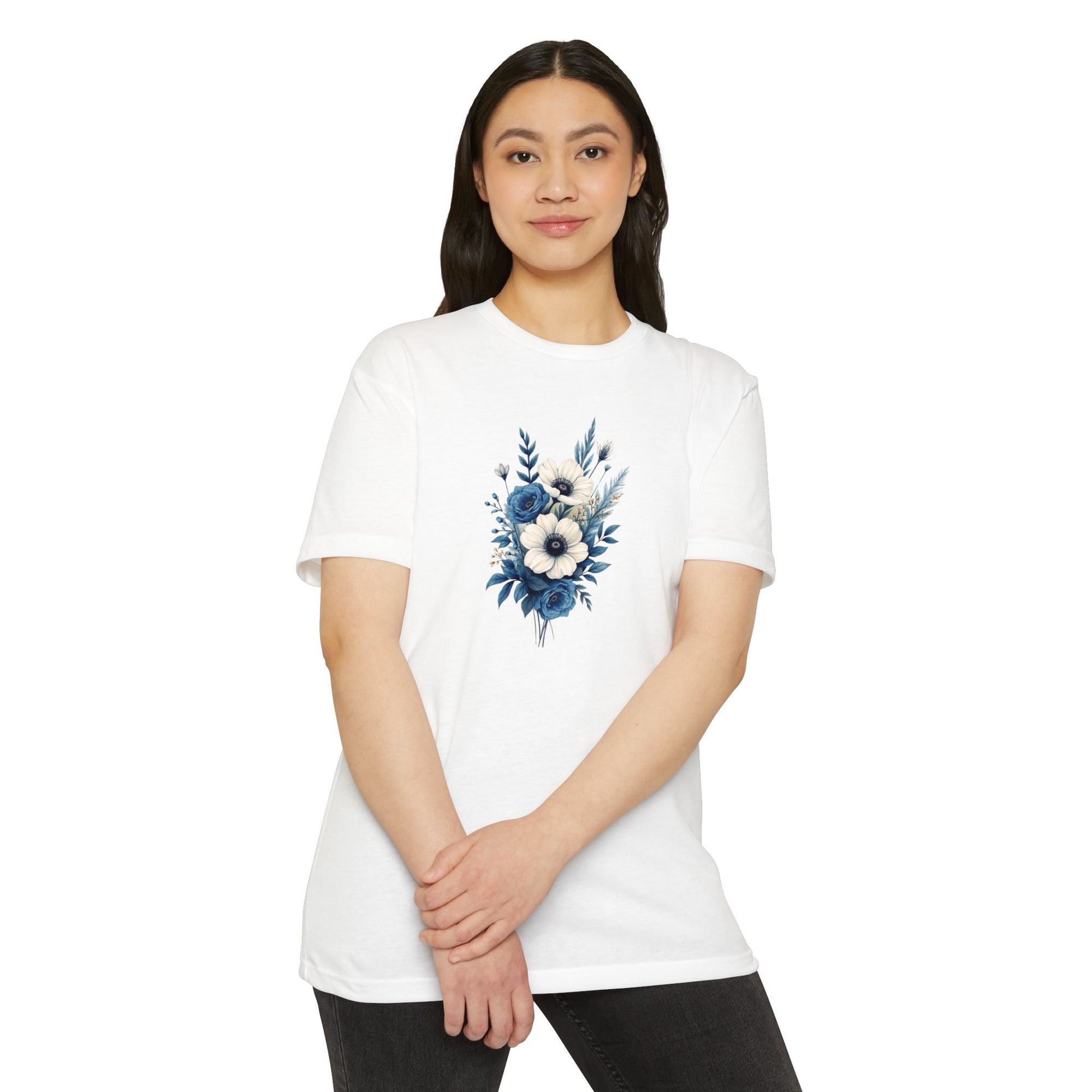 Blue Cosmic Flowers T-shirt