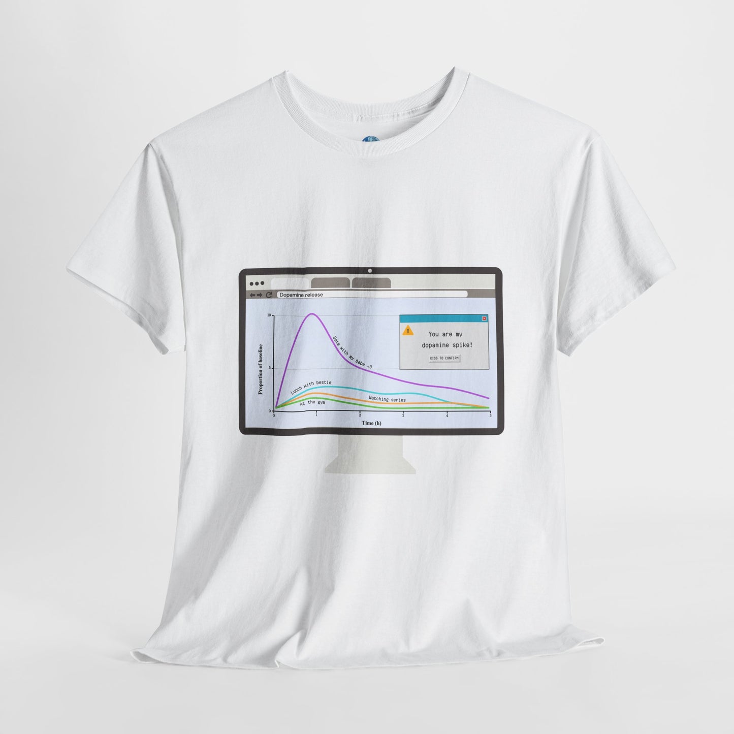 Valentine's Dopamine Chart Unisex Tee - Desktop design