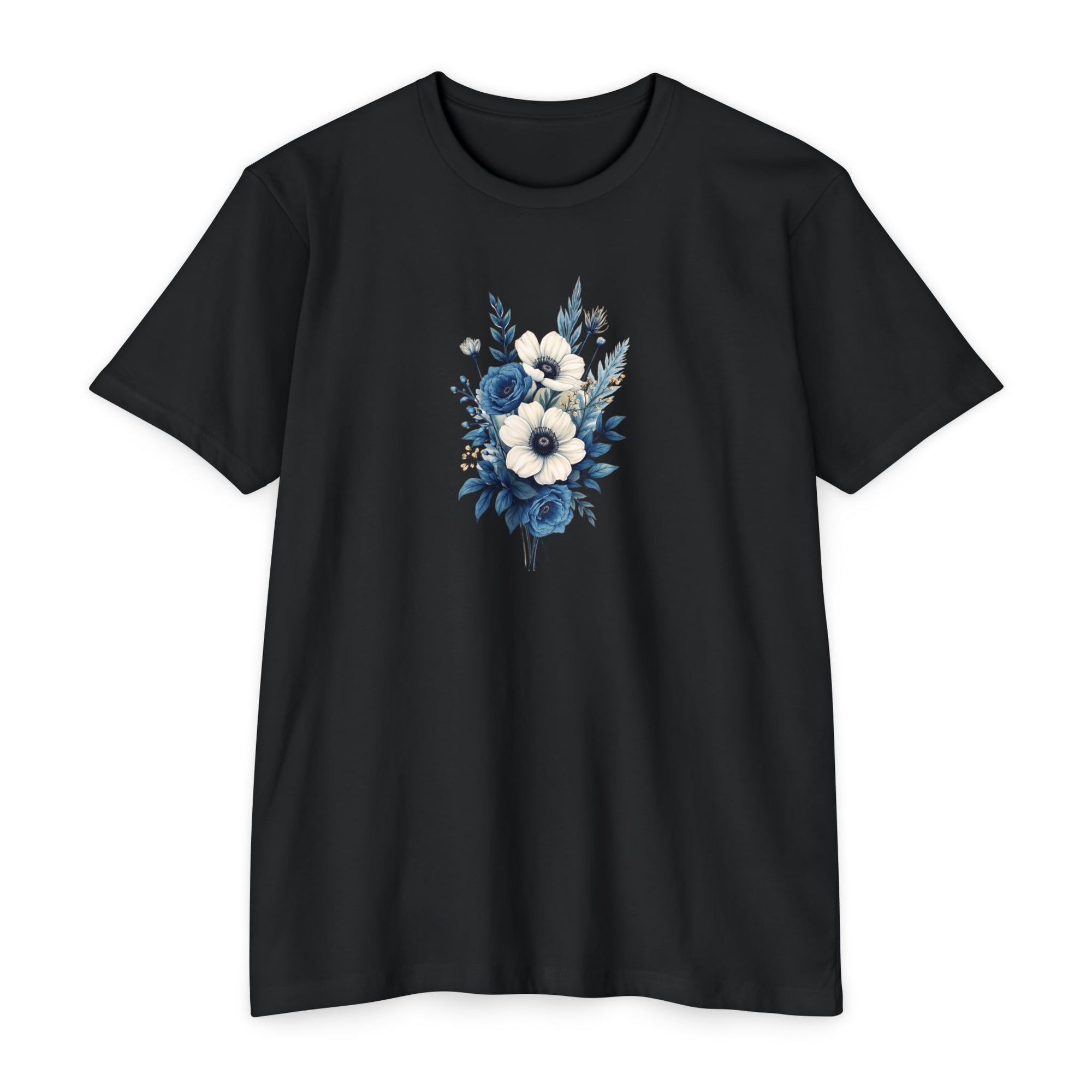 Blue Cosmic Flowers T-shirt