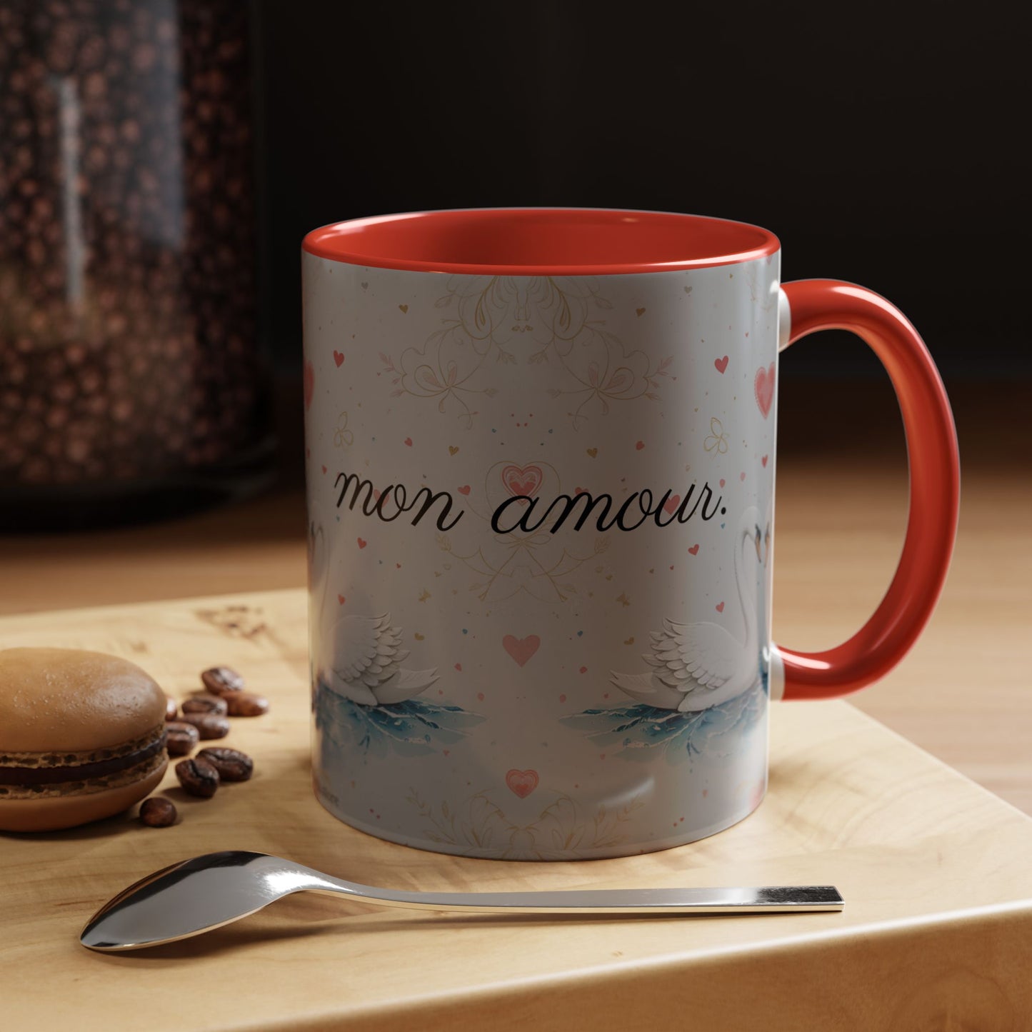 Valentine's Coffee Mug - White Swans