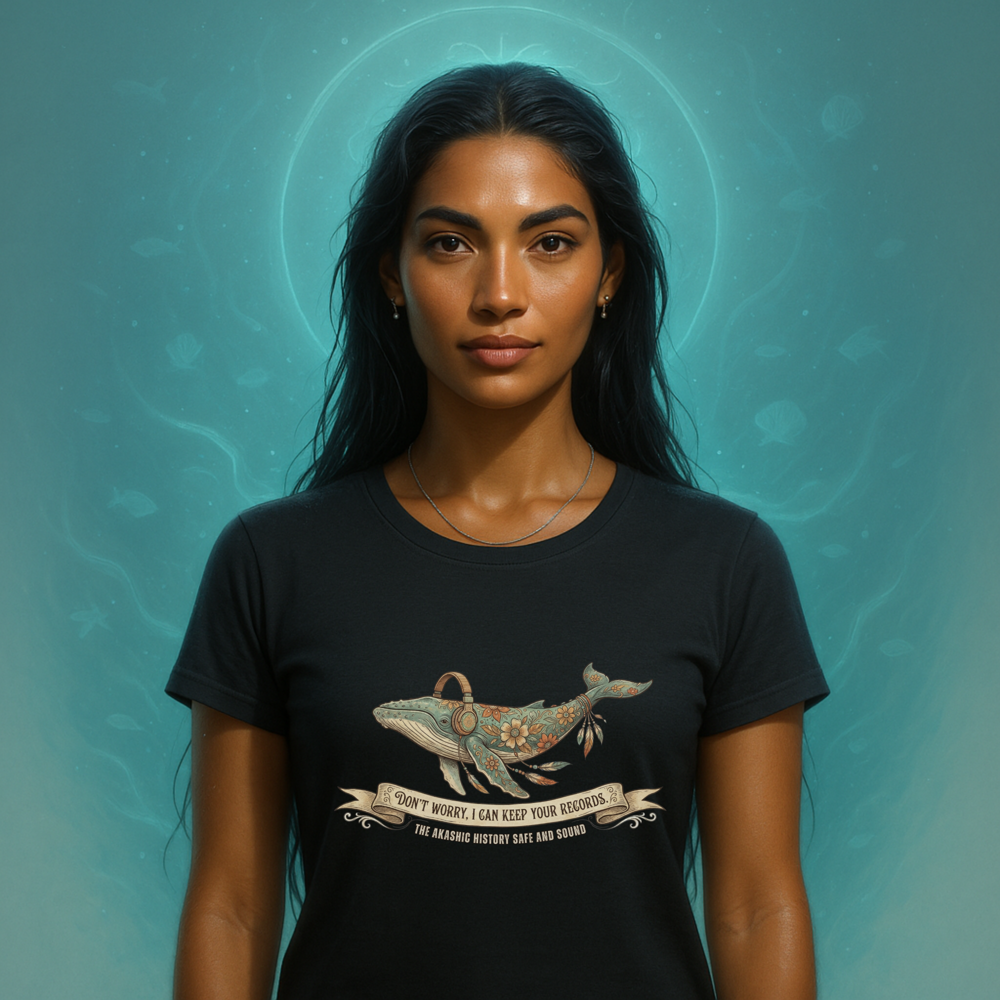 Mystical Whale Shirt, The Akashic Record Keeper, Vintage Boho Animal and Ocean Lover Tee