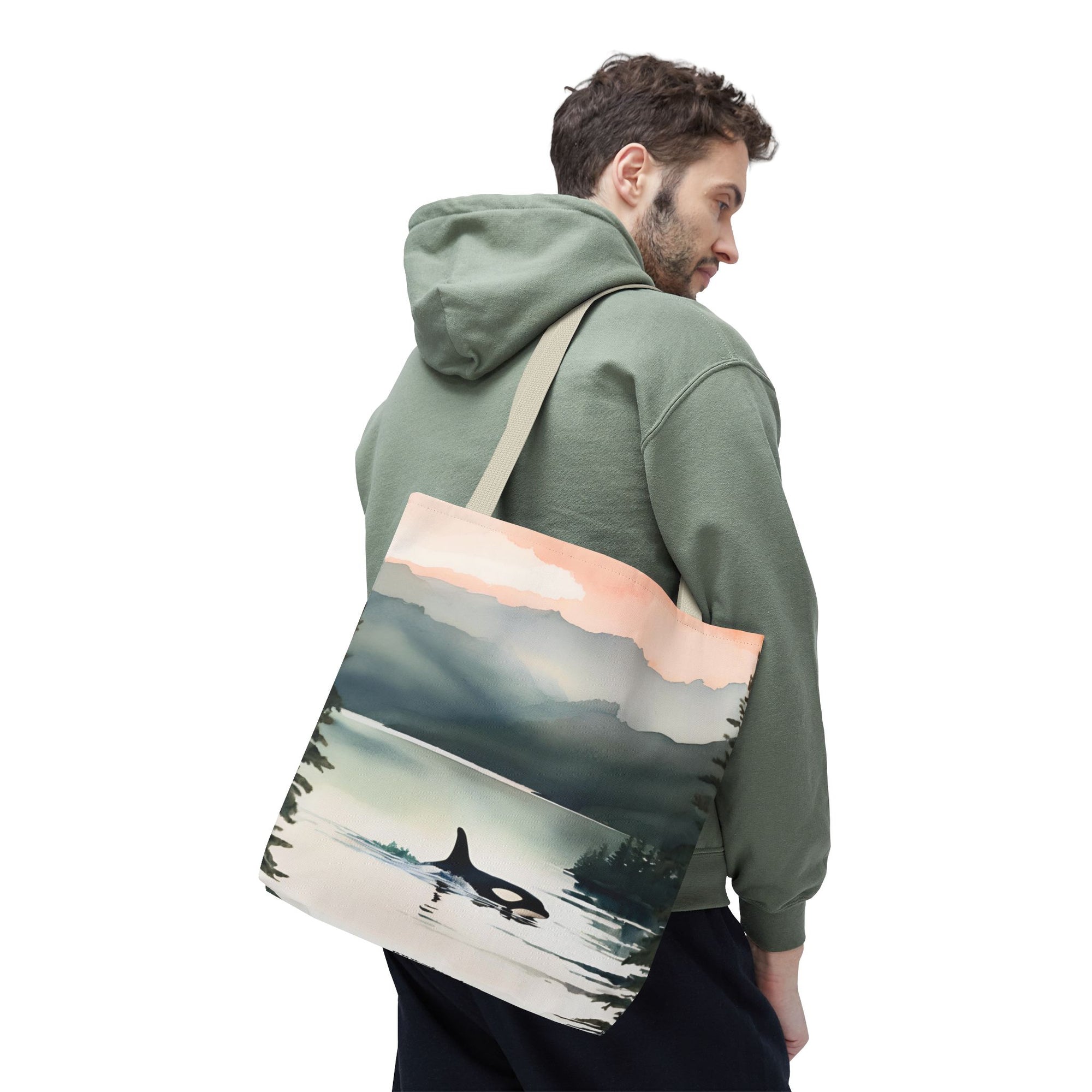 Orca and Sunset Beach Tote Bag