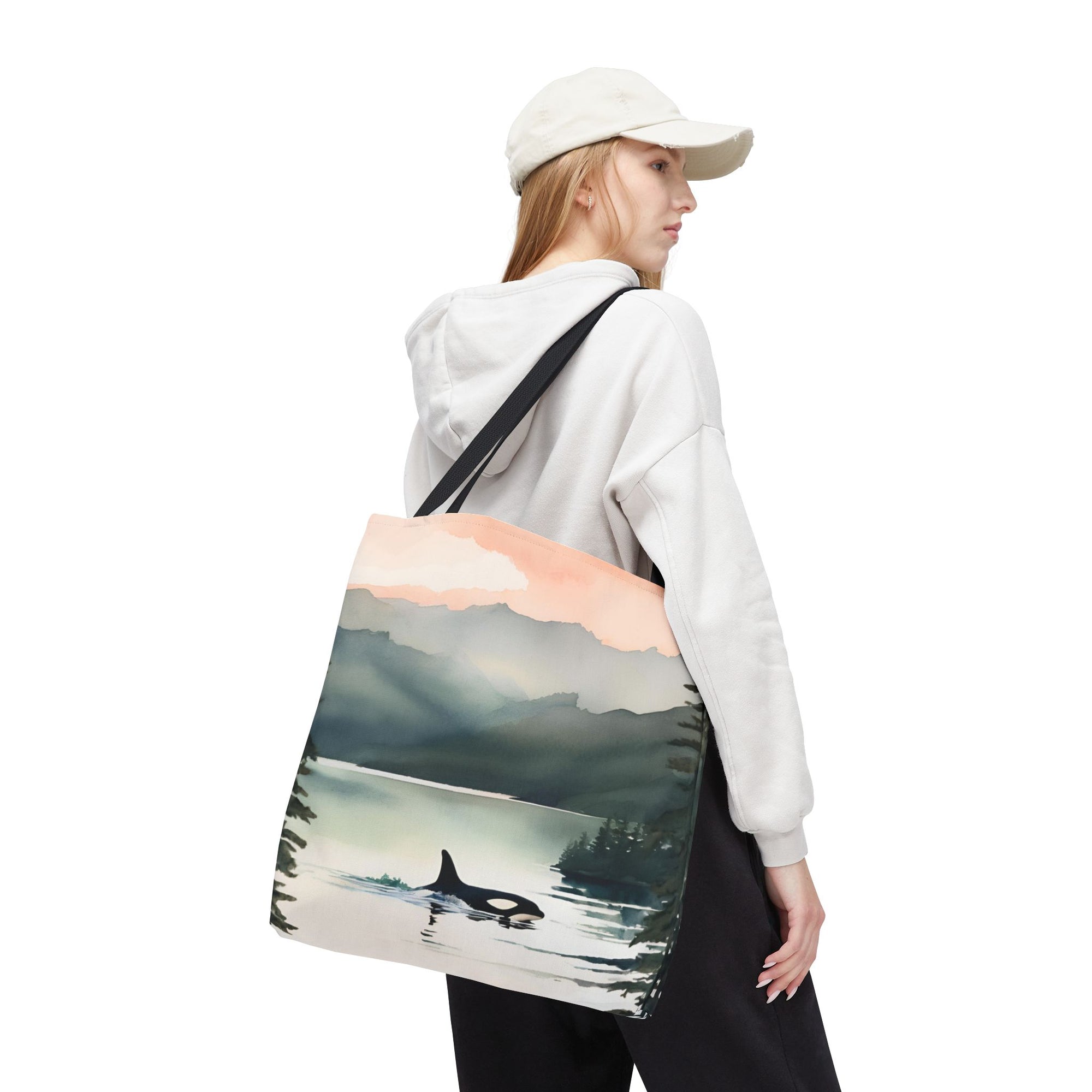 Orca and Sunset Beach Tote Bag