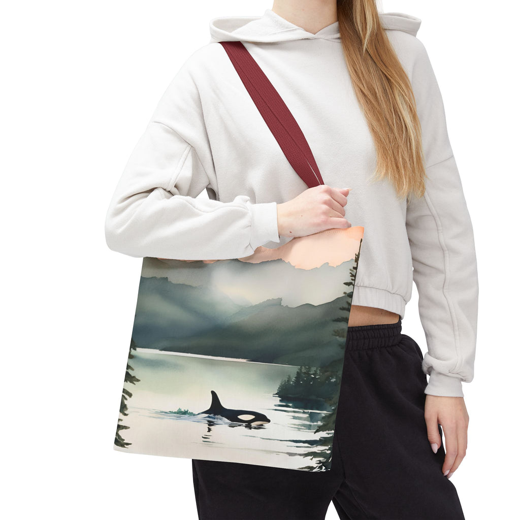 Orca and Sunset Beach Tote Bag
