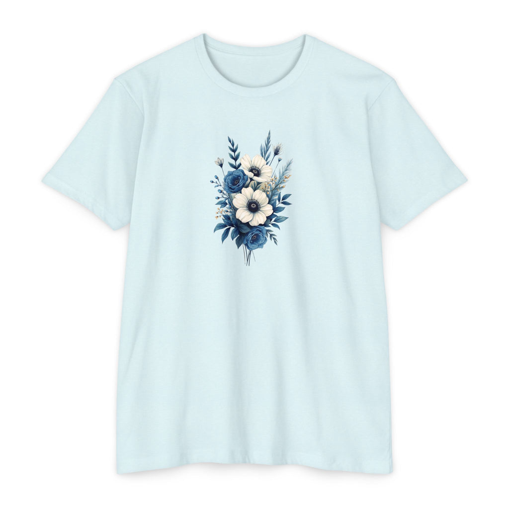 Blue Cosmic Flowers T-shirt