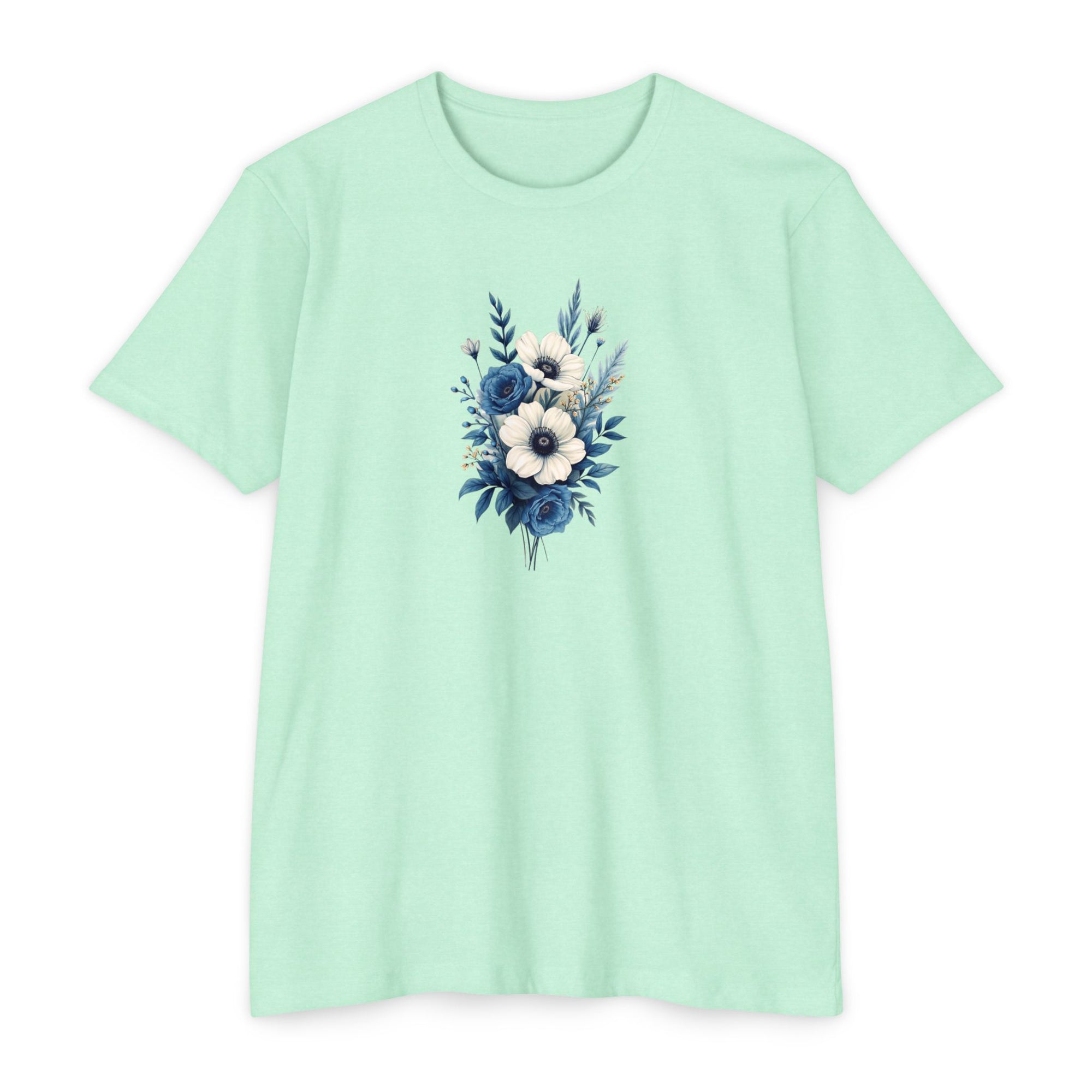 Blue Cosmic Flowers T-shirt