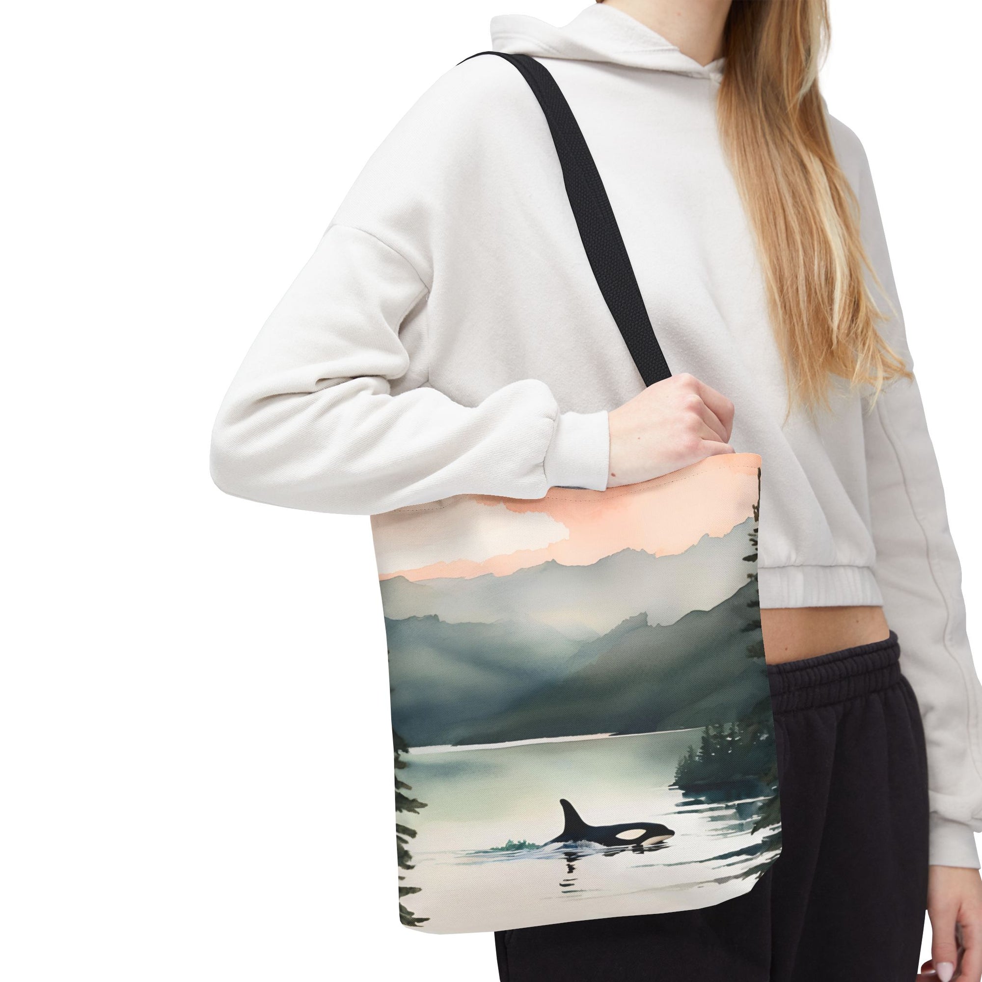 Orca and Sunset Beach Tote Bag