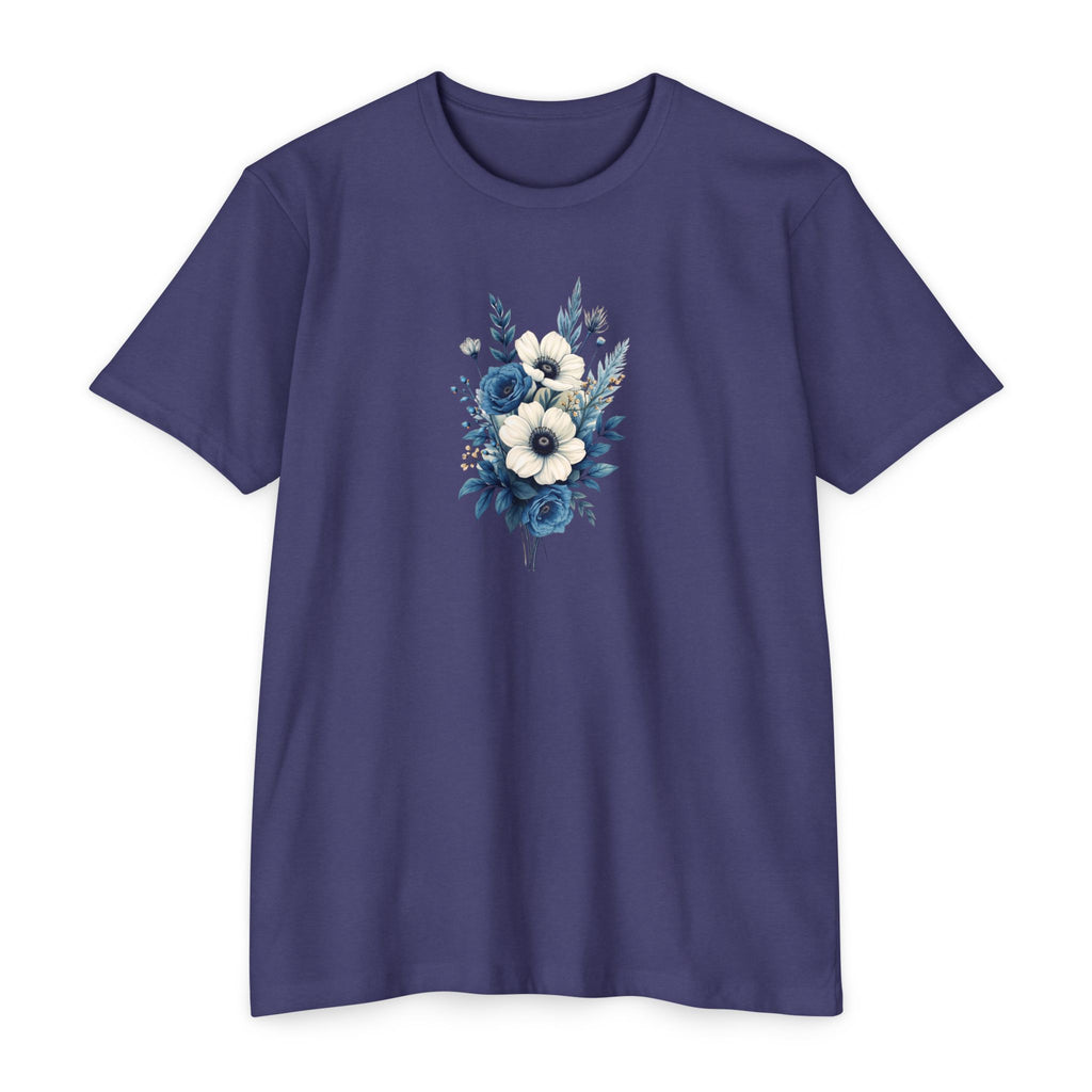 Blue Cosmic Flowers T-shirt