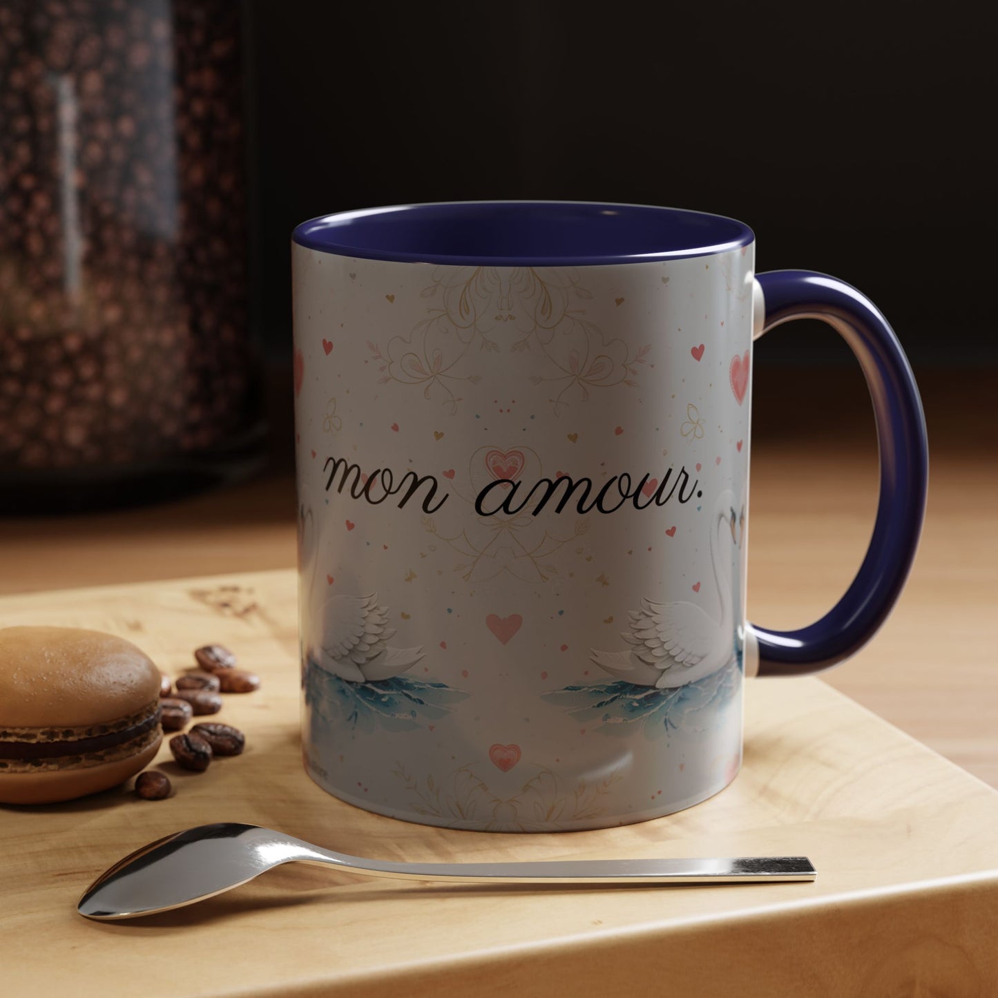 Valentine's Coffee Mug - White Swans