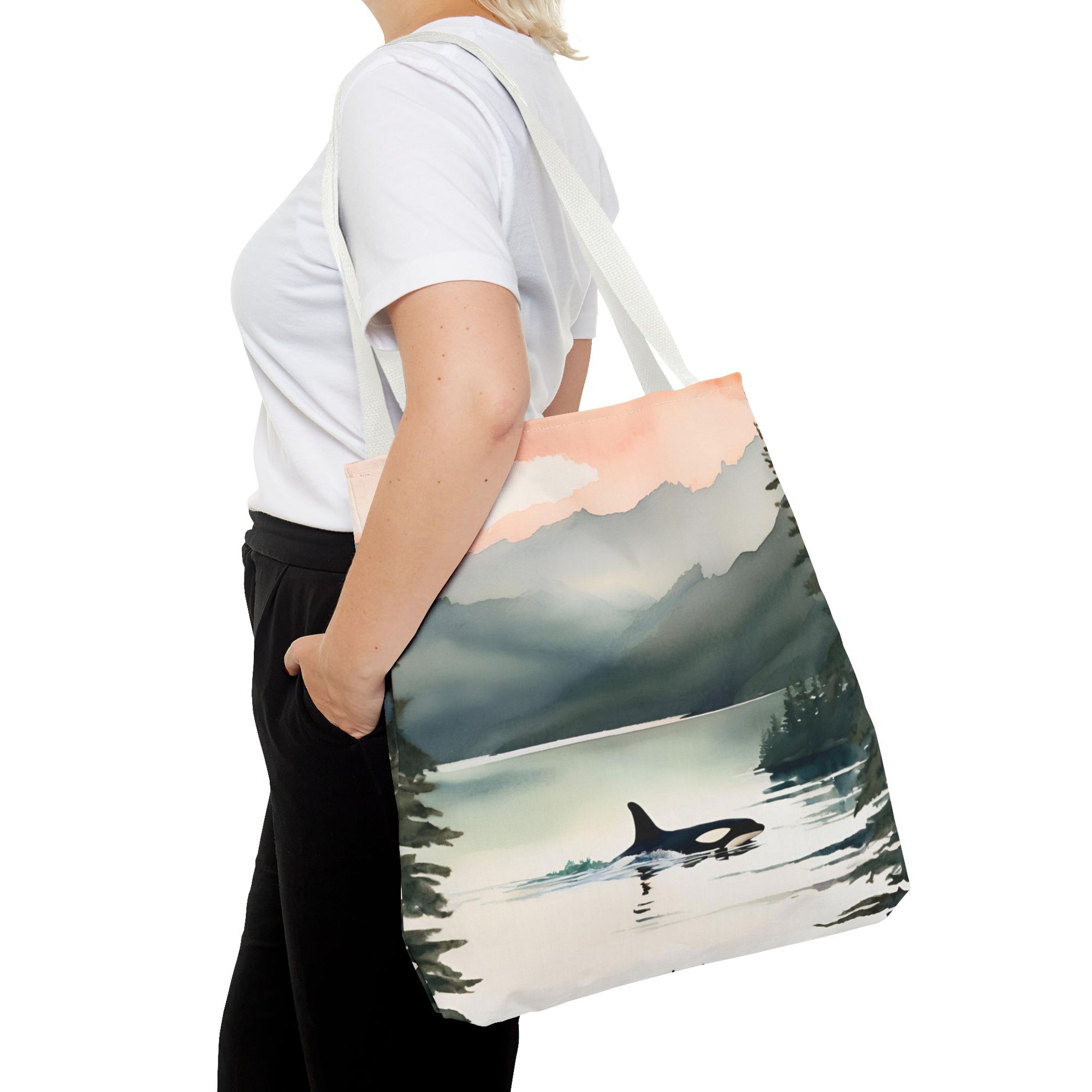 Orca and Sunset Beach Tote Bag
