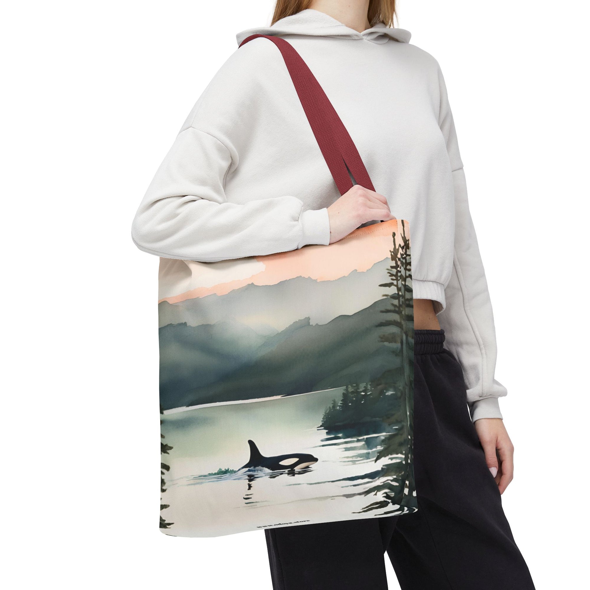 Orca and Sunset Beach Tote Bag