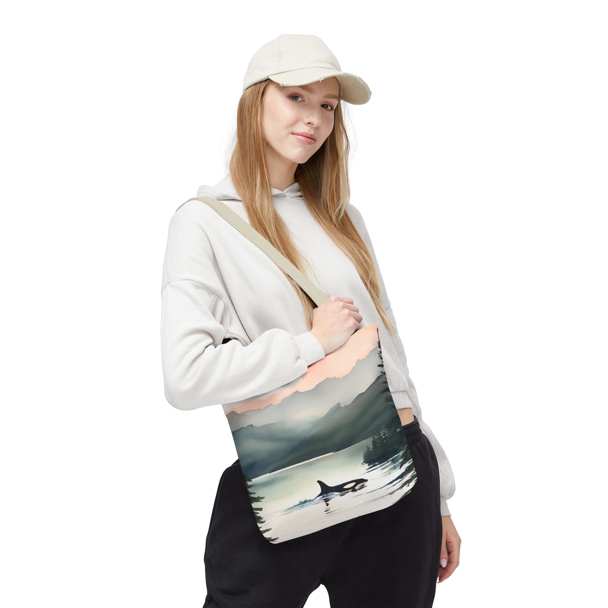 Orca and Sunset Beach Tote Bag