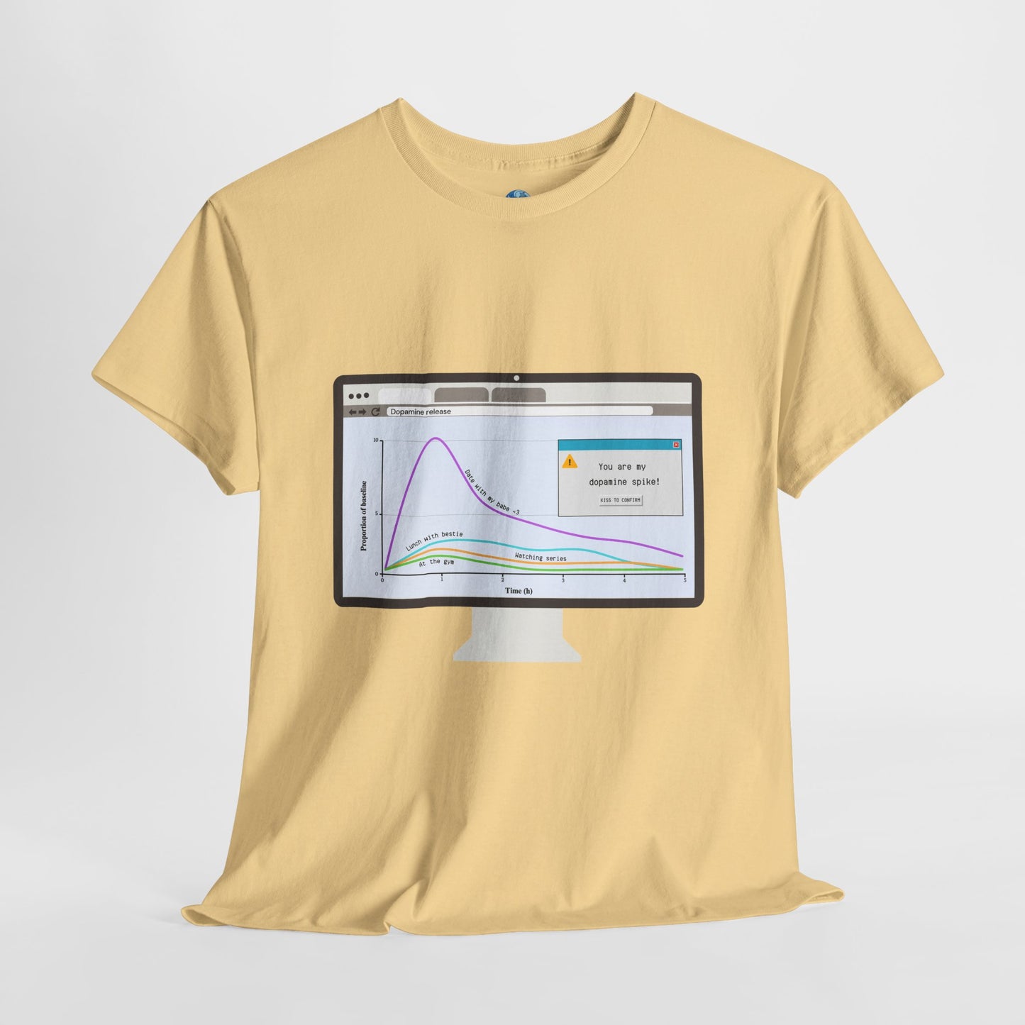 Valentine's Dopamine Chart Unisex Tee - Desktop design