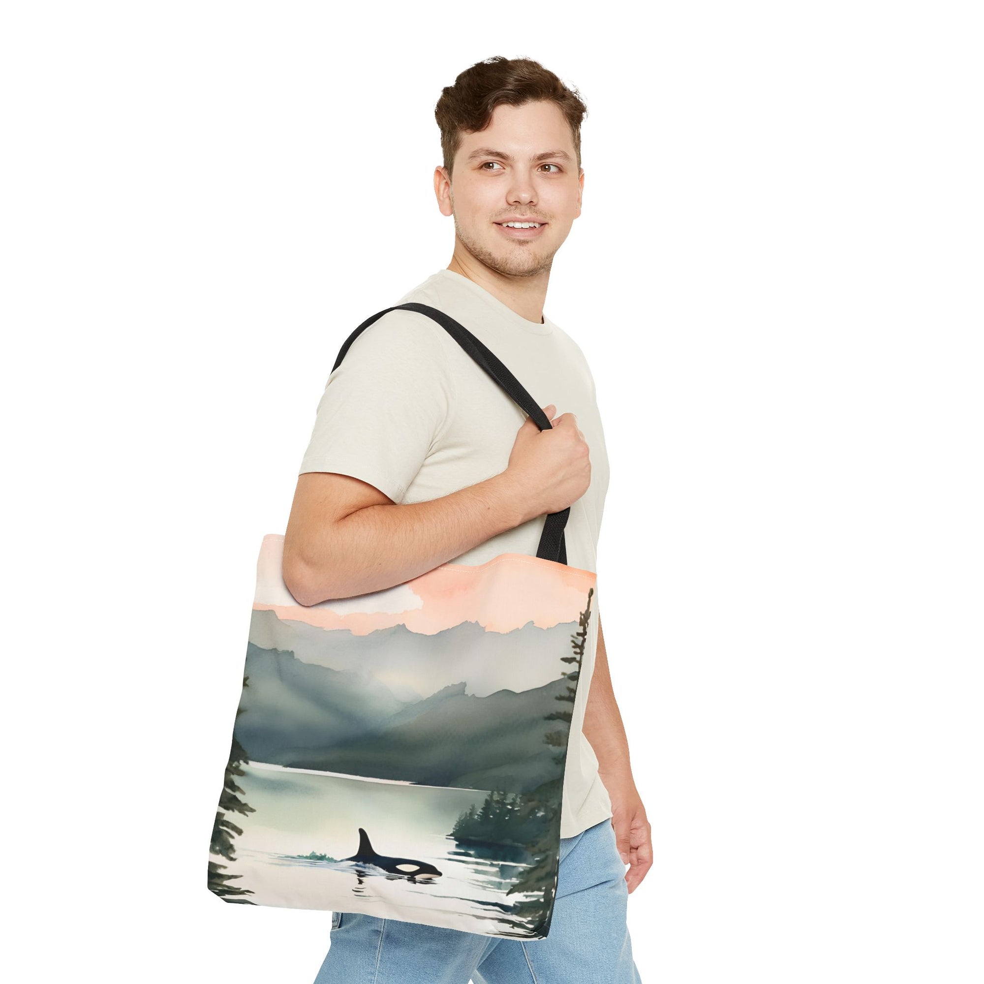 Orca and Sunset Beach Tote Bag