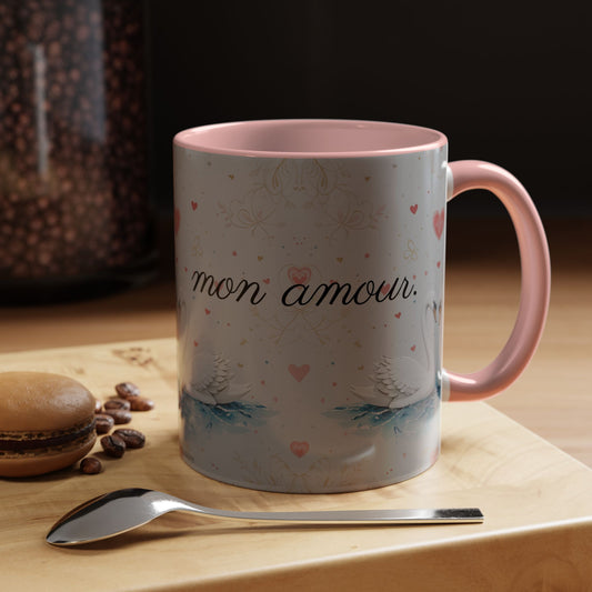 Valentine's Coffee Mug - White Swans