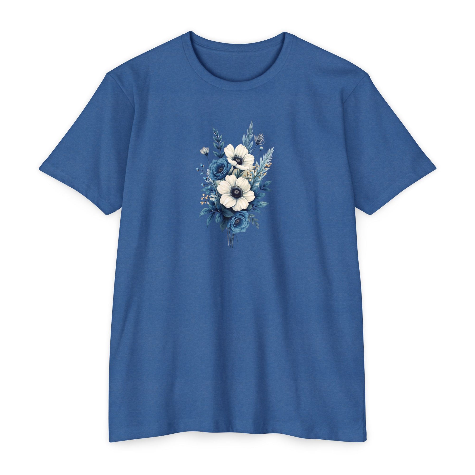 Blue Cosmic Flowers T-shirt