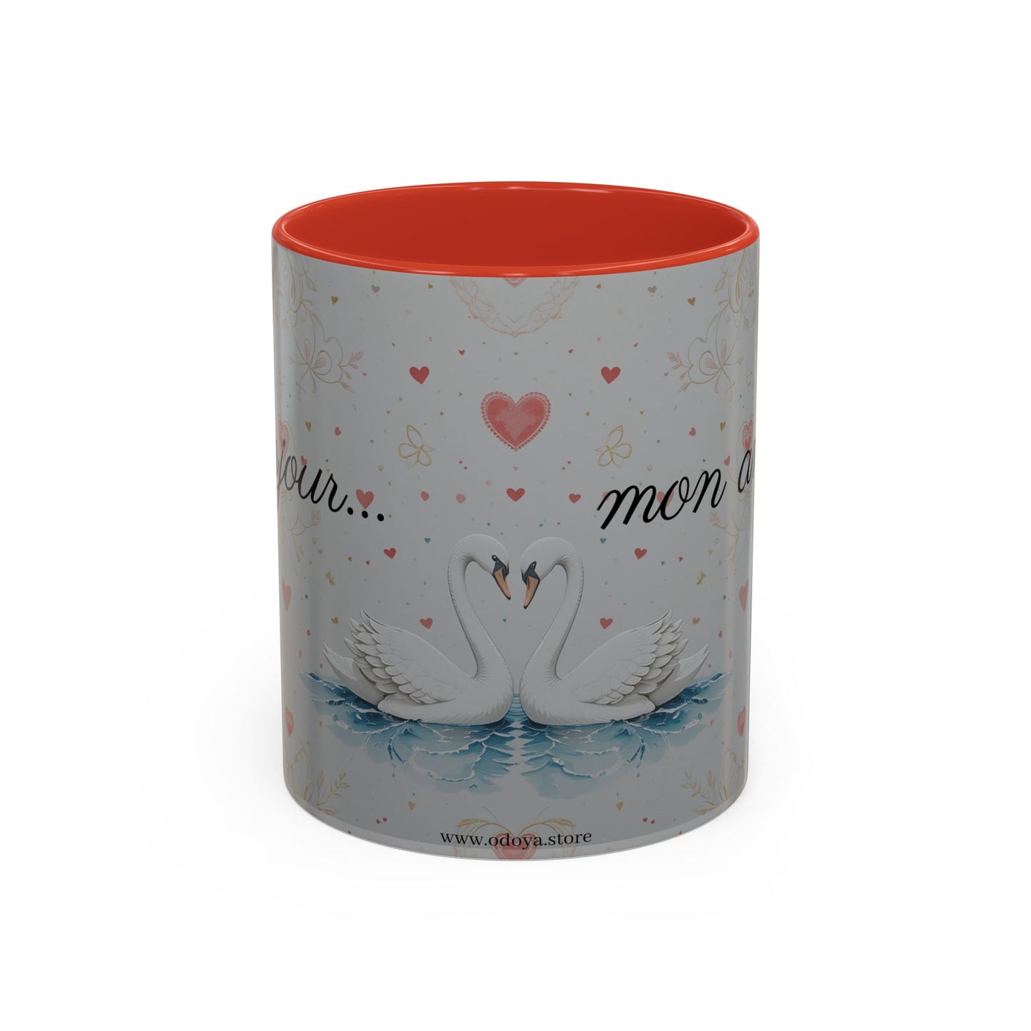 Valentine's Coffee Mug - White Swans