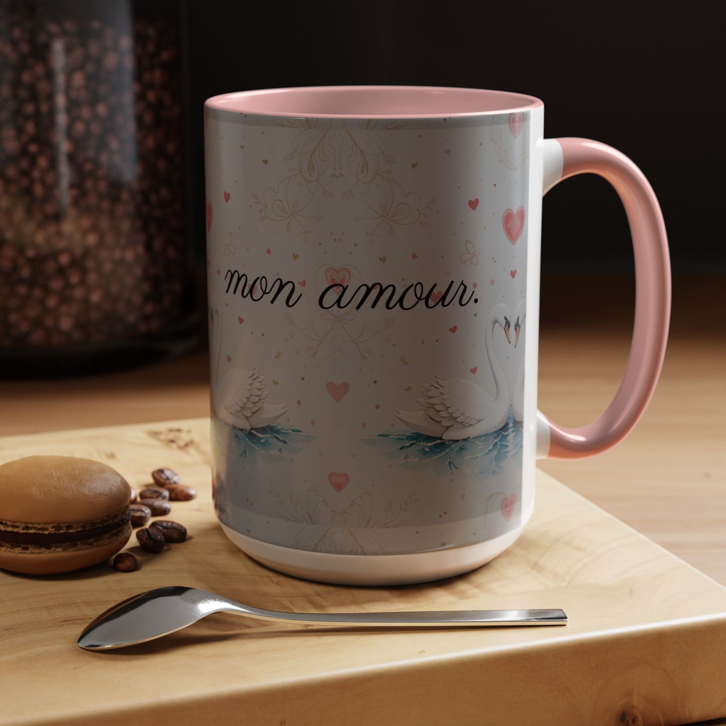 Valentine's Coffee Mug - White Swans