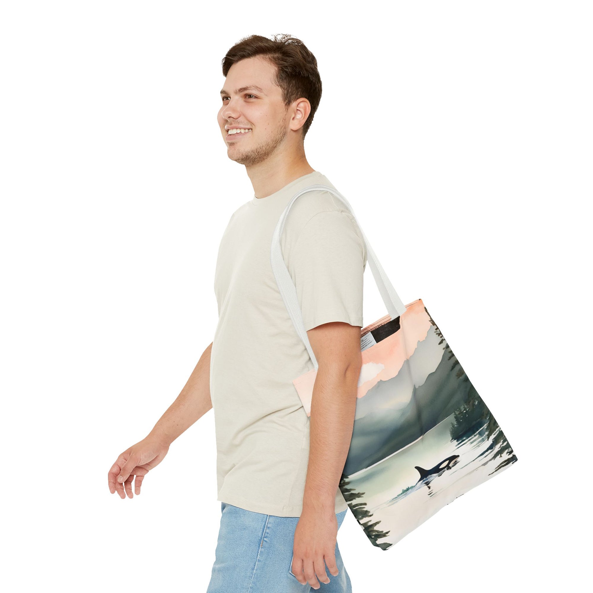 Orca and Sunset Beach Tote Bag