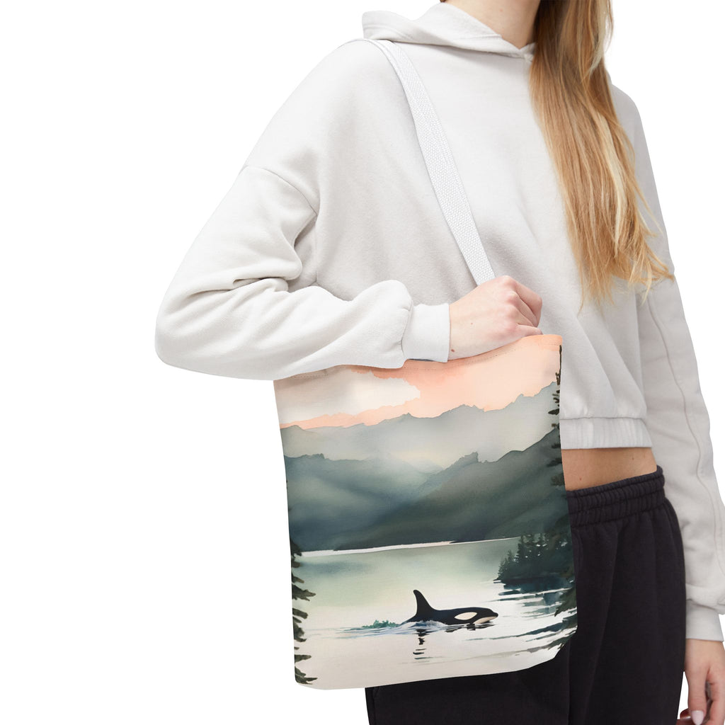 Orca and Sunset Beach Tote Bag