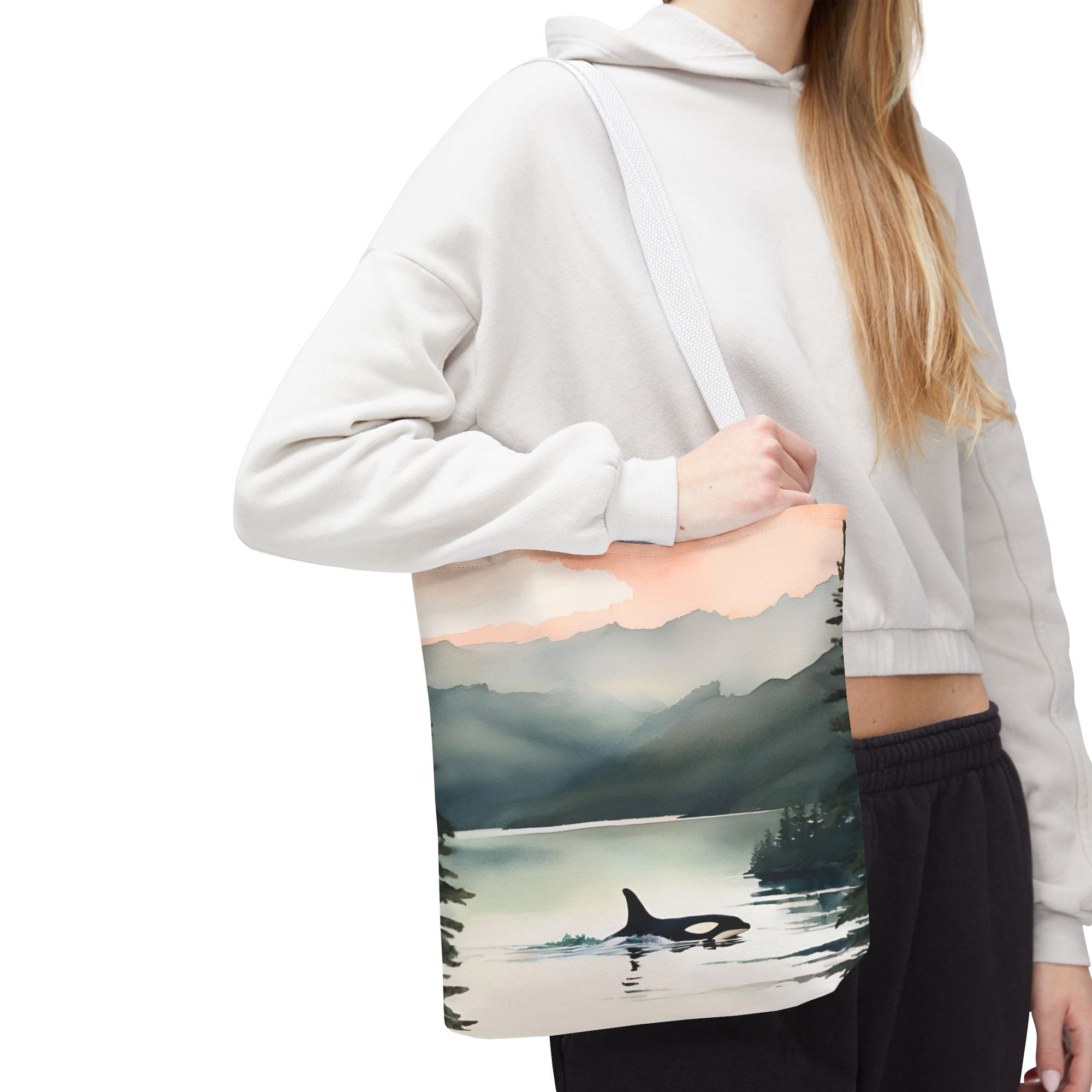 Orca and Sunset Beach Tote Bag