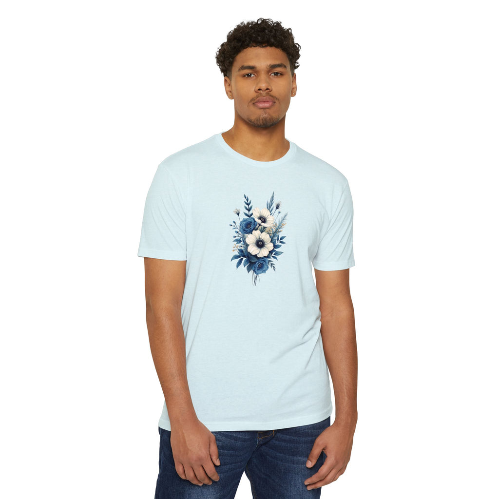 Blue Cosmic Flowers T-shirt