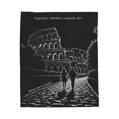 Valentine's Day Plush Blanket - Night in Rome